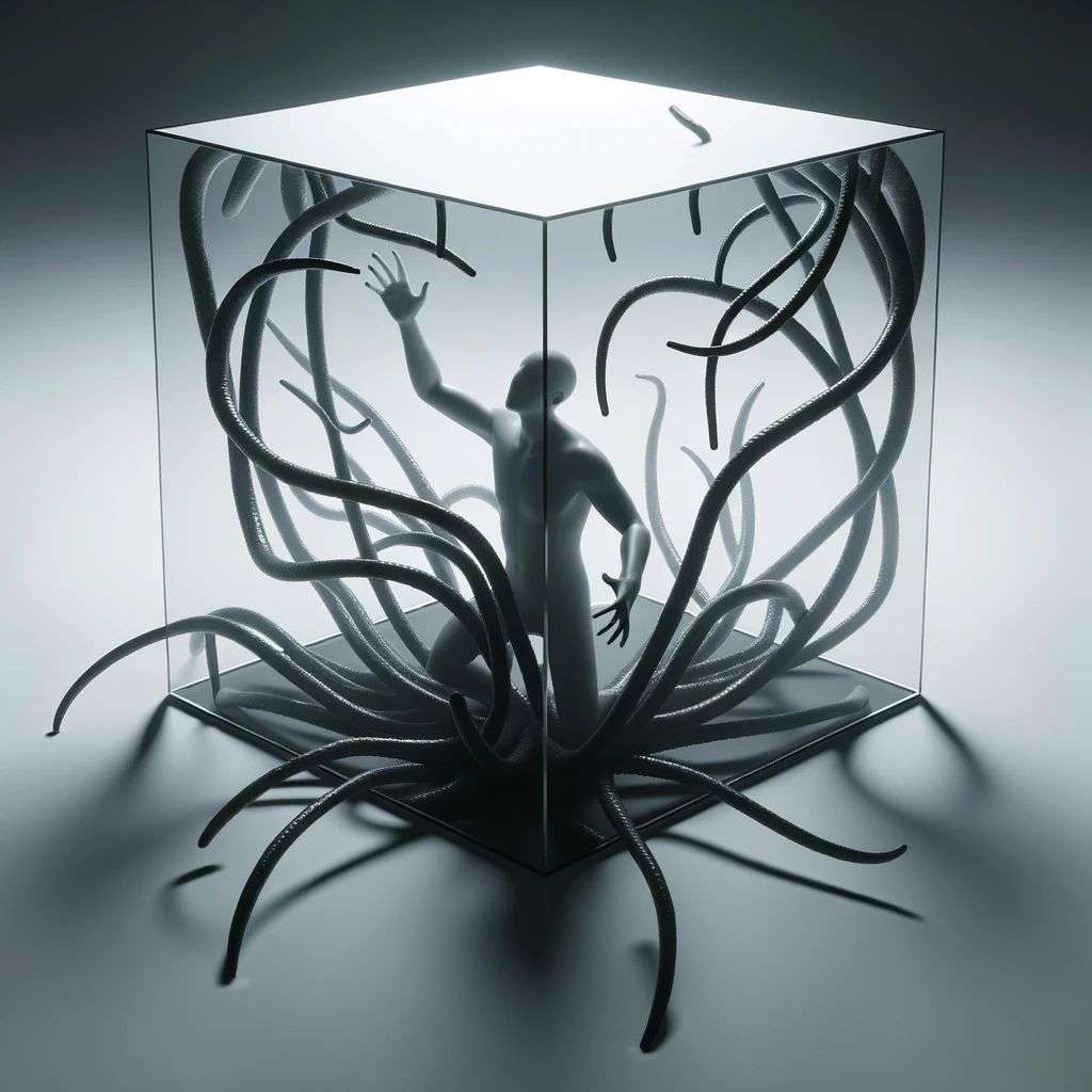 a representation of anxiety, digital art, 3D style